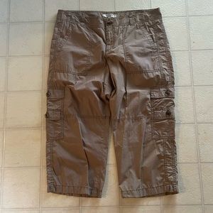 Ann Taylor Loft khaki brown cargo capris size 10